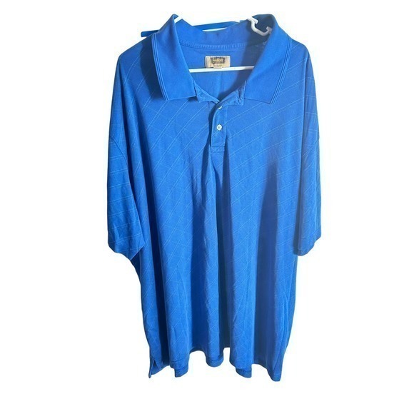 Foundry Shirt Mens 5XL Short Sleeve Button‎ Rayon Collar Big Tall Blue - Picture 1 of 4